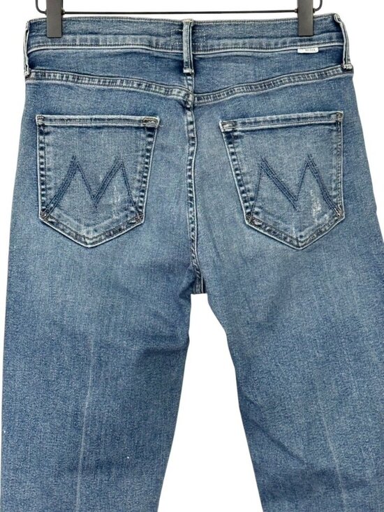 Mother Women's The Mid Rise Dazzler Ankle Fray Jeans in Going in Circles Size 27 - Picture 4 of 11